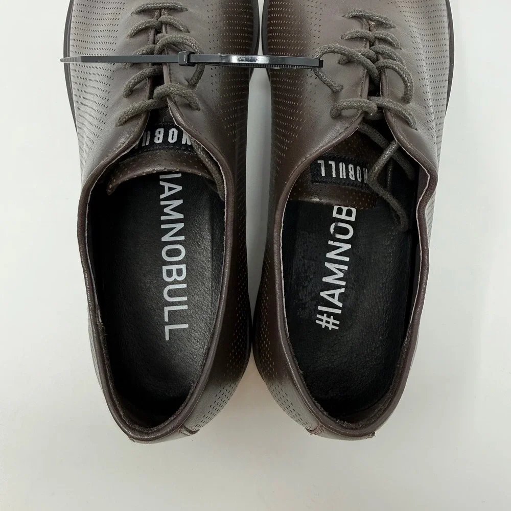 NOBULL Mens Size 11.5 US Leather Dress Shoes Espresso‎ Perforated Oxford NWOT